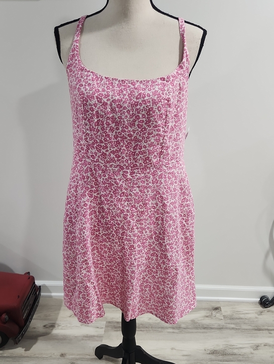 Old Navy Dresses & Skirts - NWT. Old Navy Fit & Flare Cami Mini Dress Linen Blend Barbiecore Cottagecore